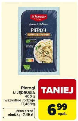 Pierogi U Jędrusia 400g wszystkie rodzaje promocja w Carrefour Market