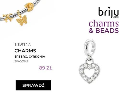 Charms srebrny z cyrkoniami Briju promocja w Briju