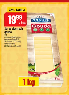 Ser gouda w plastrach Polmlek promocja w POLOmarket