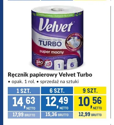 Ręcznik papierowy Velvet Turbo promocja w Makro