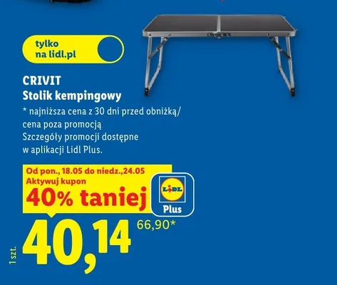 Stolik kempingowy CRIVIT promocja w Lidl