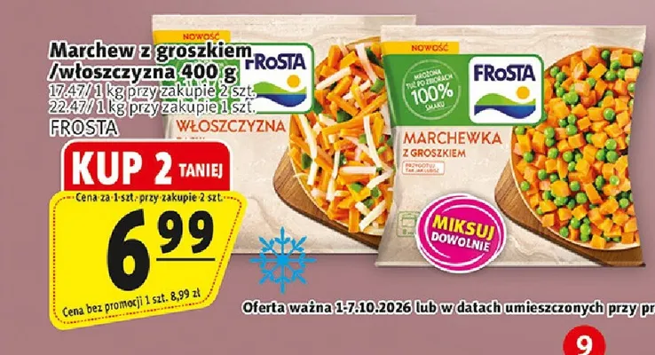 Marchew z groszkiem Frosta promocja w Prim Market