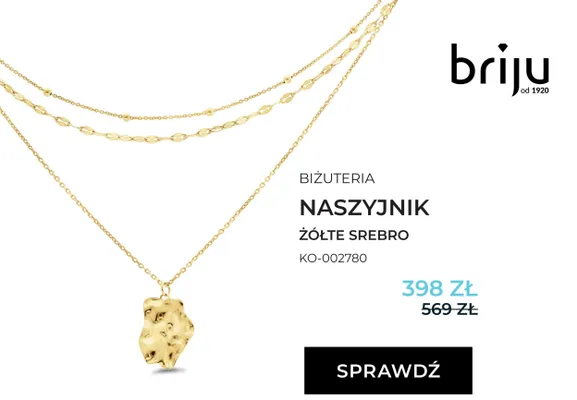Naszyjnik briju żółte srebro KO-002780 promocja w Briju