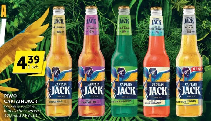 Piwo Captain Jack różne rodzaje promocja w ABC