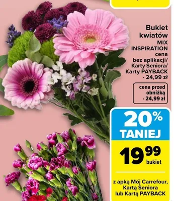 Bukiet kwiatów MIX Inspiration promocja w Carrefour
