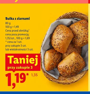 Bułka z ziarnami promocja w Lidl
