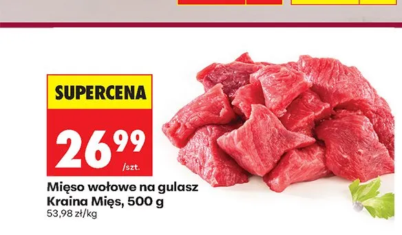 Mięso wołowe na gulasz Kraina Mięs promocja w Biedronka