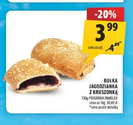 Bułka jagodzianka z kruszonką Piekarnia Pawełek promocja w Arhelan