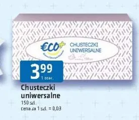 Chusteczki uniwersalne Eco+ promocja w Leclerc