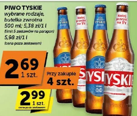 Piwo wybrane rodzaje, butelka zwrotna promocja w ABC