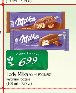 Lody Milka Vanilla Chocolate Swirl promocja w CEZAR Delikatesy