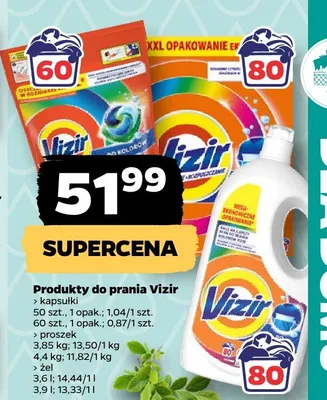 Produkty do prania kapsułki Vizir promocja w Netto