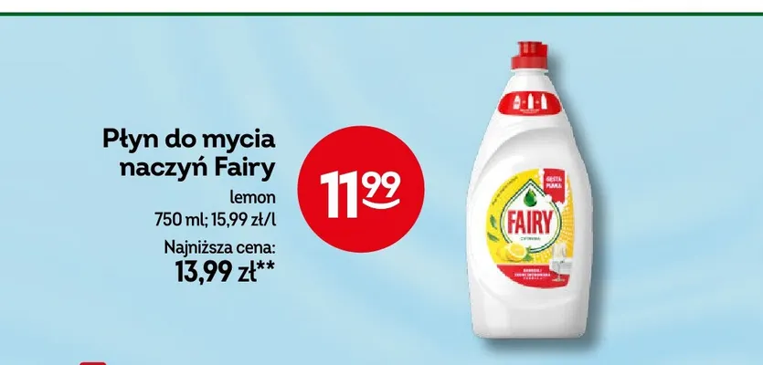 Płyn do mycia naczyń Fairy lemon promocja w Żabka