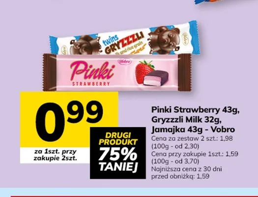 Baton Pinki Strawberry Vobro promocja w Hitpol