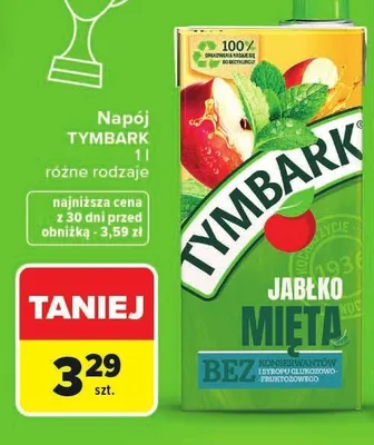 Napój jabłko mięta Tymbark promocja w Carrefour Market