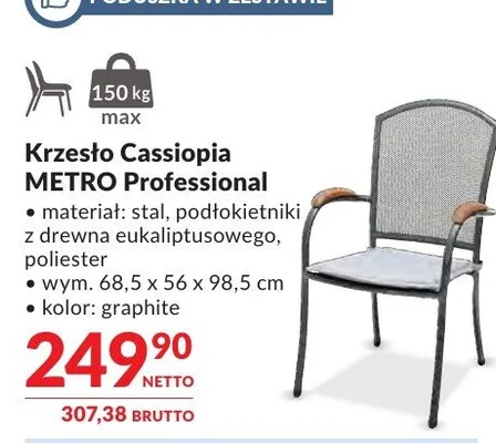 Krzesło Cassiopia METRO Professional promocja w Makro