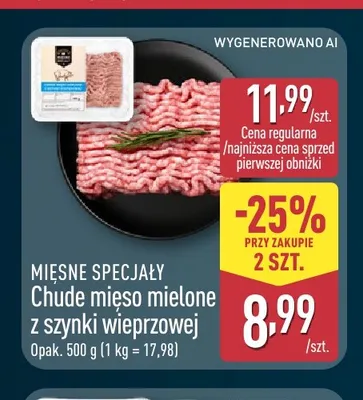 Chude mięso mielone z szynki wieprzowej Mięsne Specjały promocja w Aldi