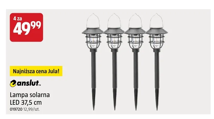 Lampa solarna LED Anslut 4-pak promocja w Jula