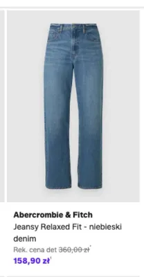 Jeansy Relaxed Fit Abercrombie & Fitch niebieski denim promocja w Lounge by Zalando