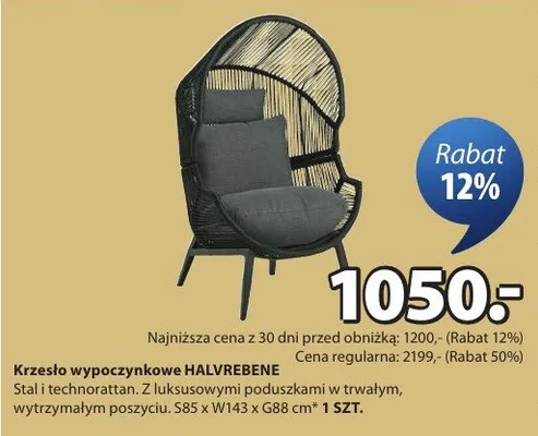 Krzesło wypoczynkowe promocja w Jysk