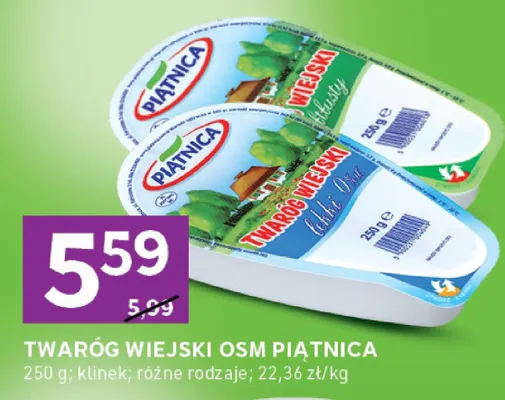 Twaróg wiejski tłusty Piątnica klinek promocja w Stokrotka