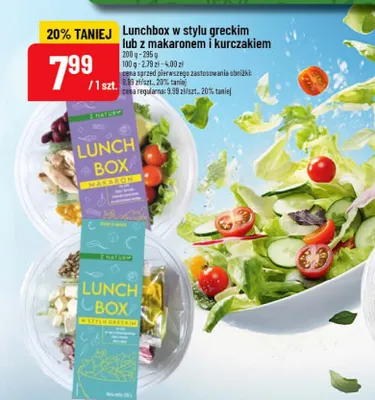 Lunchbox w stylu greckim lub z makaronem i kurczakiem promocja w POLOmarket