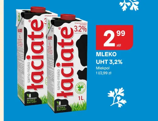 Mleko UHT Łaciate 3,2% promocja w Chorten