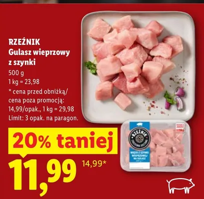 Gulasz wieprzowy z szynki promocja w Lidl