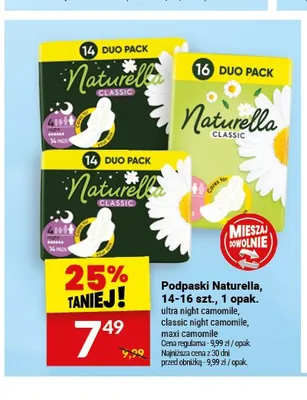 Podpaski Naturella Classic Night Camomile promocja w Twój Market