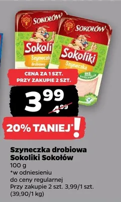 Szyneczka drobiowa Sokołów promocja w Netto