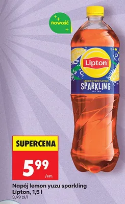 Napój lemon yuzu sparkling Lipton promocja w Biedronka