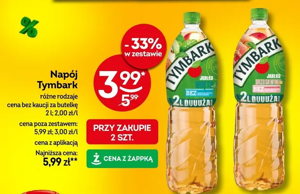 Napój Tymbark różne rodzaje promocja w Żabka