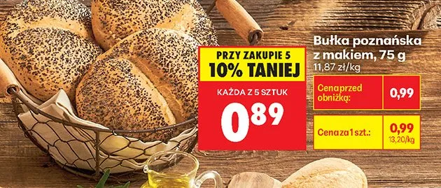 Bułka poznańska z makiem promocja w Biedronka