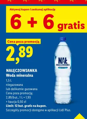 Woda mineralna niegazowana Nałęczowianka promocja w Lidl