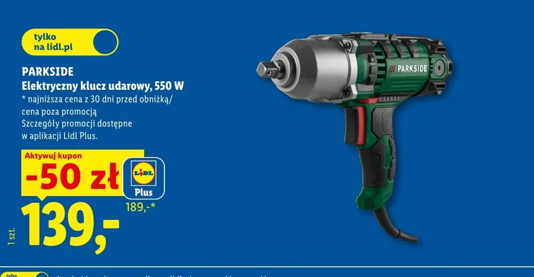Elektryczny klucz udarowy Parkside 550W promocja w Lidl