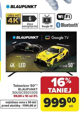 Telewizor 50" BLAUPUNKT 50UGC5501/00S promocja w Carrefour