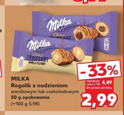 Rogalik z nadzieniem waniliowym Milka promocja w Kaufland