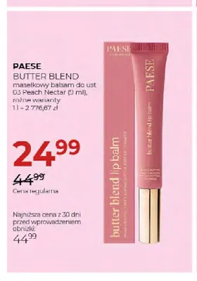 Masełkowy balsam do ust Butter Blend 03 Peach Nectar Paese promocja w Drogerie Jawa