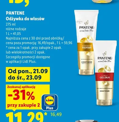 Odżywka do włosów Pantene Intensive Repair promocja w Lidl