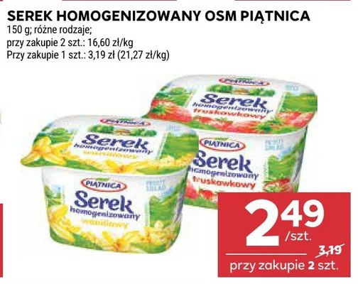 Serek homogenizowany różne rodzaje promocja w Stokrotka