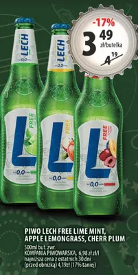 Piwo Lech Free Lime Mint, Grapefruit, Lemongrass, Cherry Plum promocja w Arhelan