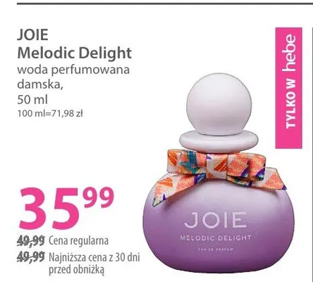 Woda perfumowana damska Melodic Delight promocja w Hebe