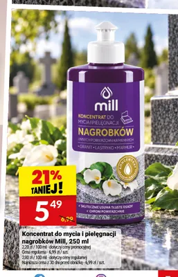 Koncentrat do mycia i pielęgnacji nagrobków Mill promocja w Twój Market
