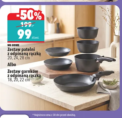 Zestaw garnków z odpinaną rączką Mg Home promocja w Biedronka