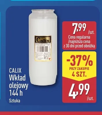 Wkład olejowy Calix 144 h promocja w Aldi