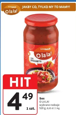 Sos spaghetti O La La! Intermarché promocja w Intermarche