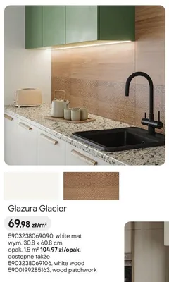 Glazura Tubądzin Glacier wood patchwork 30,8x60,8cm promocja w Castorama
