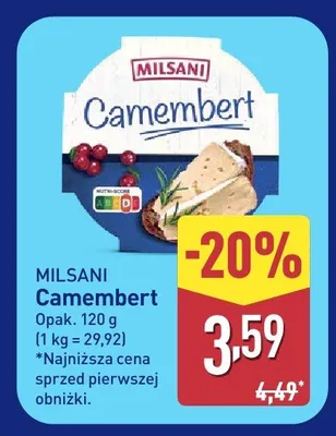Ser Camembert Milsani promocja w Aldi