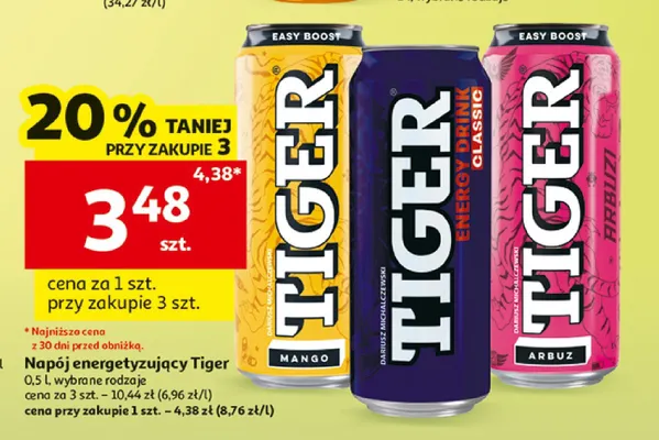 Napój energetyzujący Tiger Arbuz promocja w Auchan