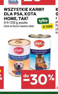 Karmy dla psa, kota Home, Tak! promocja w Stokrotka